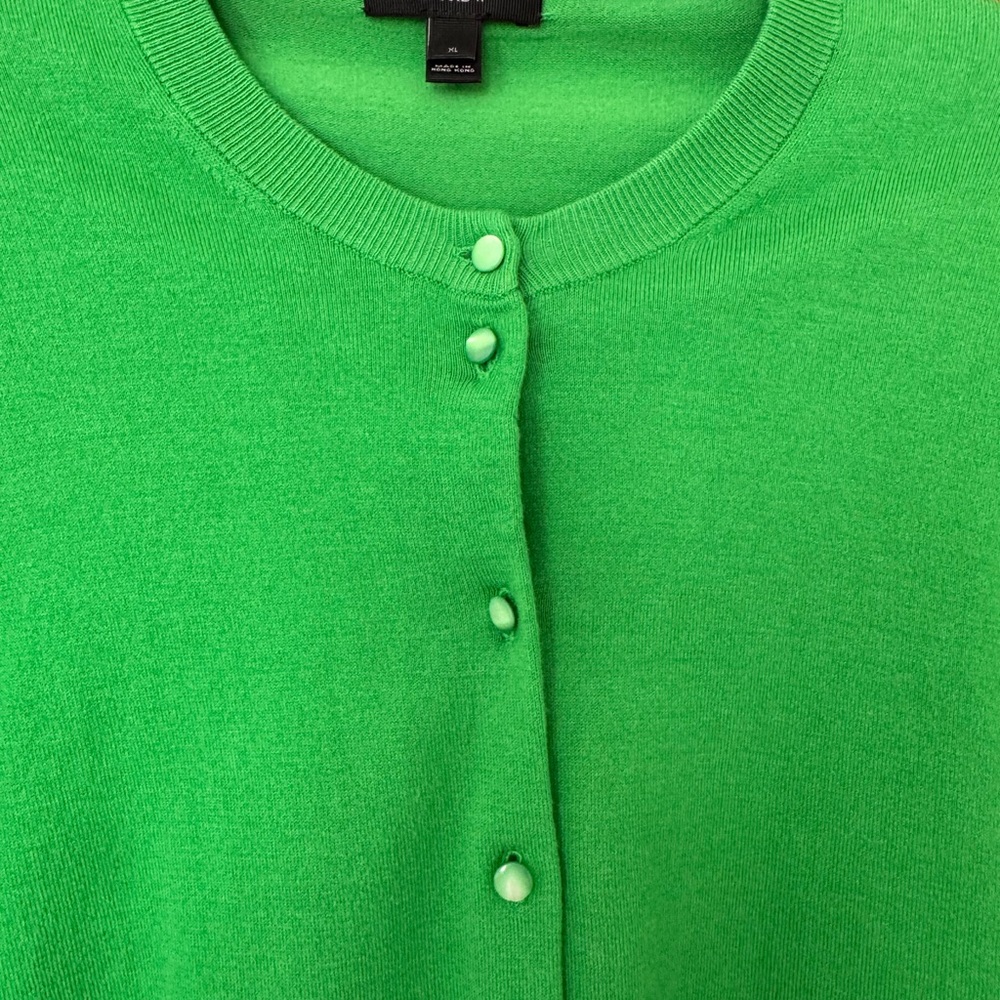 J. Crew Kelly Green Button-Front Cardigan - Picture 4 of 5